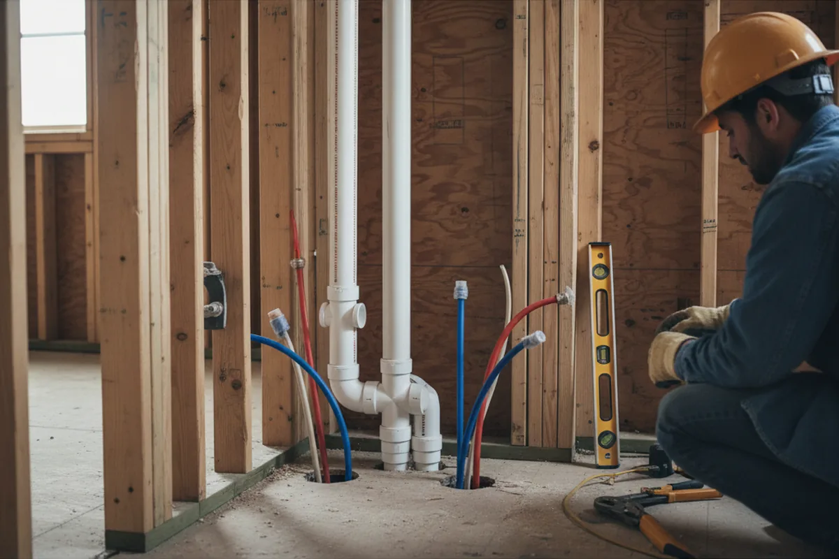 Drain and supply rough-in during Garbage Disposal Repair in Sparrows Point